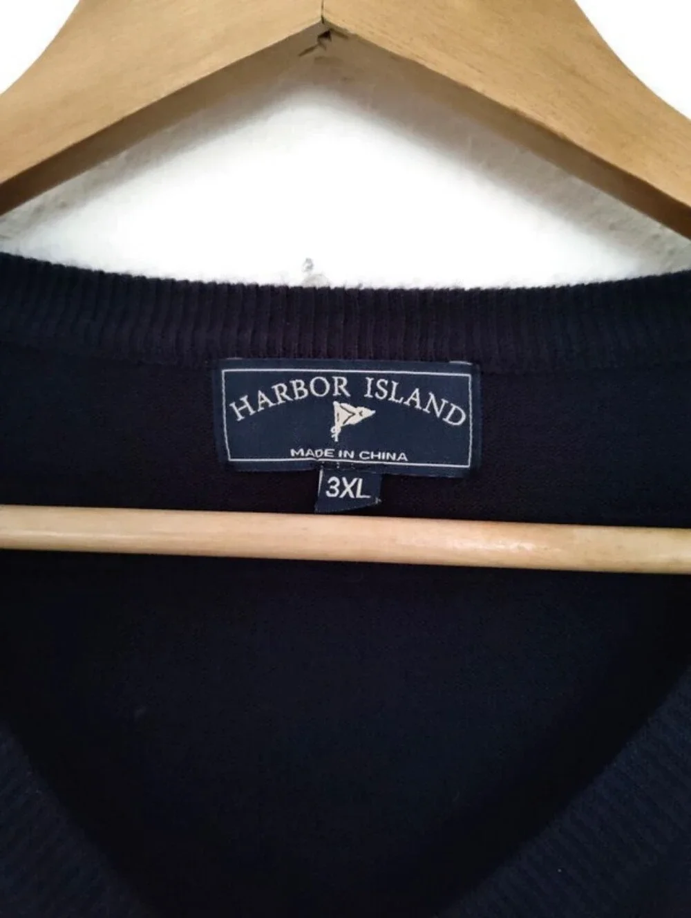 Harbor Island Mens Navy V Neck Sweater Size 3XL